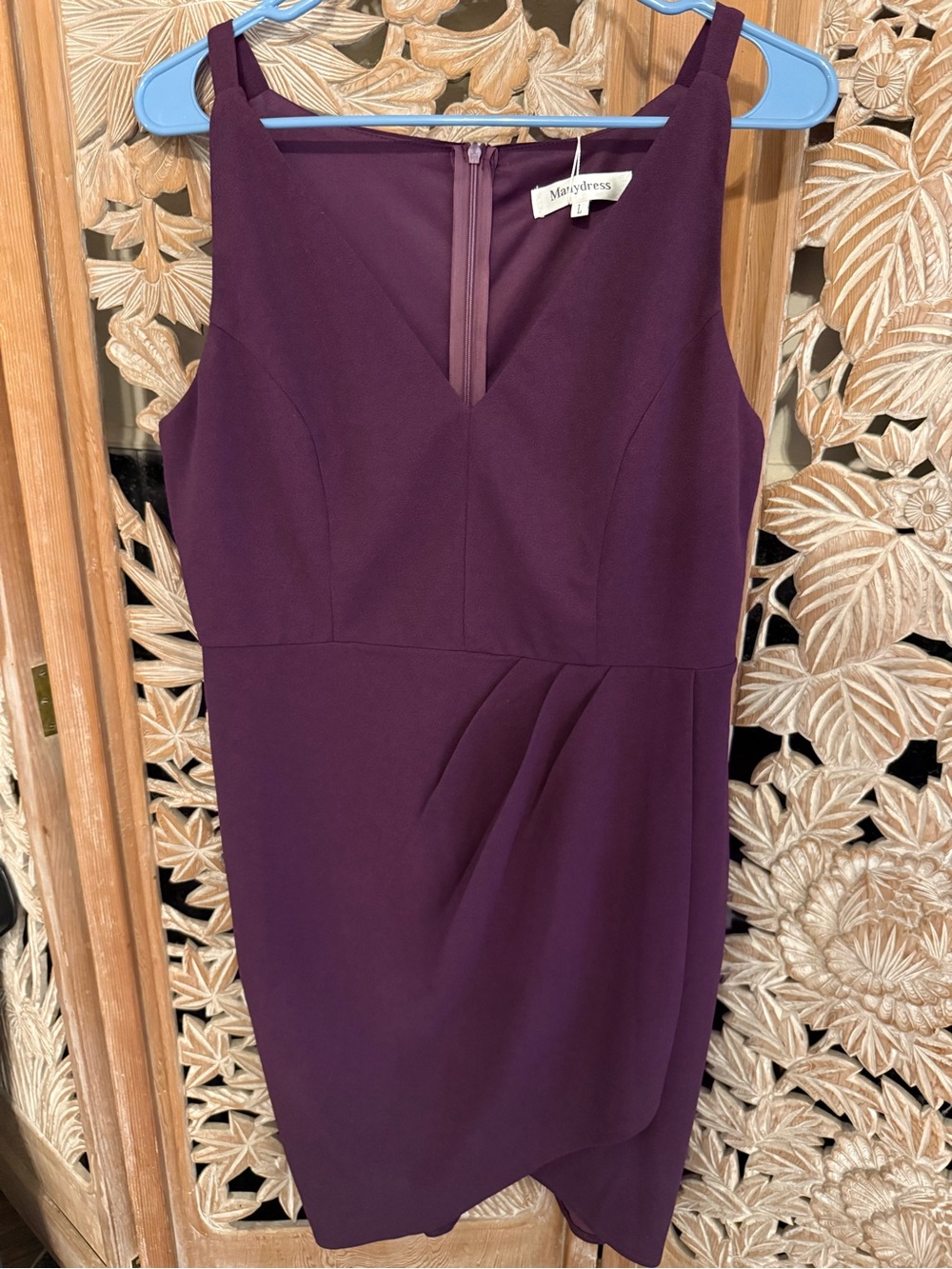Women’s Sleeveless V Neck Faux Wrap Ruched Cocktail Party Dress
